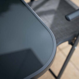 Primrose 6 Seater Dining Set Garden Furniture With Parasol Reclining Chairs Glass Table In Grey - thumbnail 2