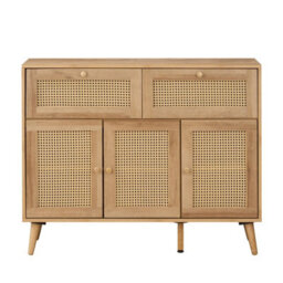 Swish Furniture Manila Oak & Rattan 3 Door 2 Drawer Sideboard Living Dining Room Hallway Storage Furniture - thumbnail 7