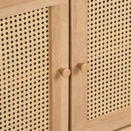 Swish Furniture Manila Oak & Rattan 3 Door 2 Drawer Sideboard Living Dining Room Hallway Storage Furniture - thumbnail 9