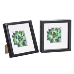 "Nicola Spring 8 X 8"" Photo Frames - Black/white Mount - 3D Picture Frame Box Portrait Display Case (22.5 X 22.5Cm) Set Of 2" - thumbnail 1