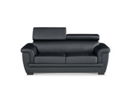 Genuine Leather Black 2 Seater Sofa