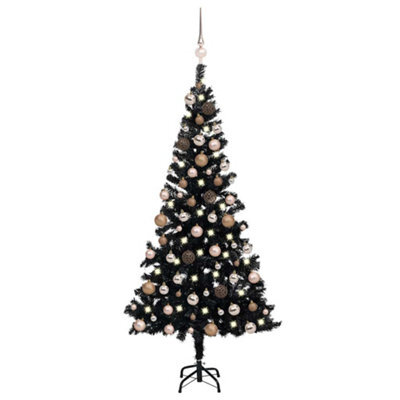 Walplus Artificial Pre-Lit Christmas Tree With Ball Set Black 150 Cm Pvc - image 1