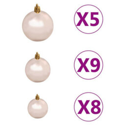 Walplus Artificial Pre-Lit Christmas Tree With Ball Set Black 150 Cm Pvc - thumbnail 9