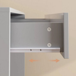 Grey Dressing Table W/mirror, Drawers, Led Lights & Large Open Storage Areas - thumbnail 3