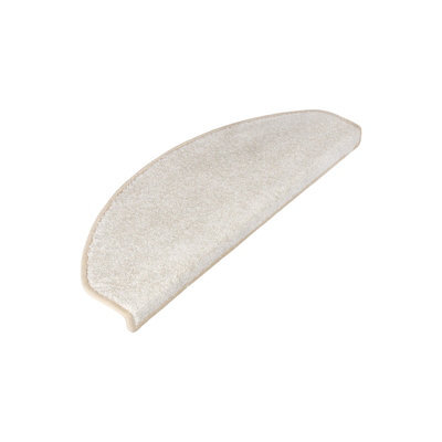 Floordirekt Sundae Self Adhesive Edged Soft High Pile Stair Tread Mat For Indoor Stairs Semicircular Cream 23.5 X 65 Cm - image 1