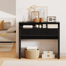 Gainoom Black Extendable Computer Desk Convertible Home Office Desk W/ Drawers - thumbnail 3