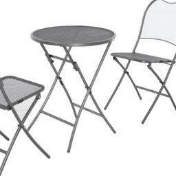 Pacific Lifestyle Folding Mesh Metal Bistro Set For 2 Table And Chairs For Garden Patio - thumbnail 3