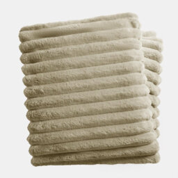 OHS Faux Fur Ribbed Fleece Throw Over Bed Blanket Winter Warm Supersoft, Sage - thumbnail 5