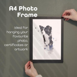 Divchi A4 Photo Frame Mdf Freestanding Tabletop And Wall Mountable Picture Frame Certificate Art Print Poster Frames (Black) - thumbnail 2