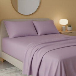 Flannelette Flat Sheet Soft Brushed Cotton Bedding For Warmth Comfort Lilac - thumbnail 1