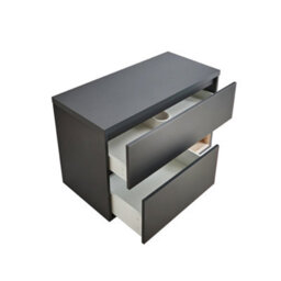 Homestylestore Black Grey 1000mm Wall Hung Bathroom Vanity Unit With Countertop Basin And Led Light - thumbnail 2