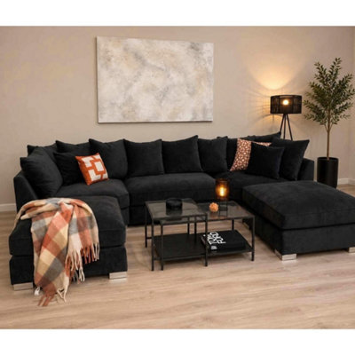 Home & Love Luxury Bishop U Shape Scatterback - Naple Black