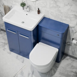 Nes Home 600mm Freestanding Vanity Unit With Basin, Rimless Toilet, Wc Unit Royal Blue - thumbnail 4