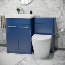 Nes Home 600mm Freestanding Vanity Unit With Basin, Rimless Toilet, Wc Unit Royal Blue - thumbnail 2
