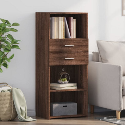 Berkfield Highboard Brown Oak 50X42.5X124 Cm Engineered Wood - image 1