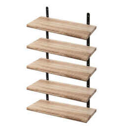Floating Shelves Wood Wall Mounted Shelf Rustic Set Of 5 Light Brown
