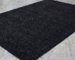 Smart Living Shaggy Soft Thick Area Rug, Living Room Carpet, Kitchen Floor, Bedroom Soft Rugs 60Cm X 220Cm - Black - thumbnail 1