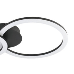 Eglo Parrapos-Z Modern Black Steel Smart Control, Colour Changing Ceiling Light, (W) 30Cm - thumbnail 2