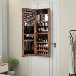 Costway 110 X 37Cm Jewelry Mirror Cabinet Wall/door Mounted Jewelry Armoire Organizer - thumbnail 4