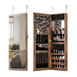 Costway 110 X 37Cm Jewelry Mirror Cabinet Wall/door Mounted Jewelry Armoire Organizer - thumbnail 1