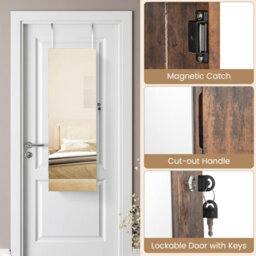 Costway 110 X 37Cm Jewelry Mirror Cabinet Wall/door Mounted Jewelry Armoire Organizer - thumbnail 9