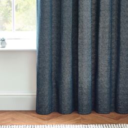 furn. Harris Blue Herringbone Chenille Lined Eyelet Curtains (W)117Cm (L)137Cm, Pair - thumbnail 3