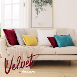 Deconovo Set Of 2 Crushed Velvet Cushion Covers 55Cm X 55Cm Throw Pillowcases Square Pillow Cases With Invisible Zipper Burgundy - thumbnail 3