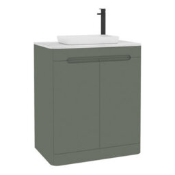 Royal Bathrooms Venice 700mm Sage Green Freestanding Bathroom Countertop Vanity Unit 2 Door With Qubix Basin - thumbnail 7