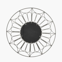Pacific Lifestyle Silver Metal Cane Design  Round Wall Mirror - thumbnail 4