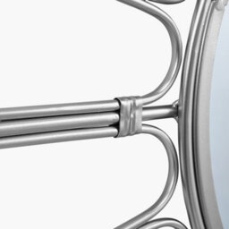 Pacific Lifestyle Silver Metal Cane Design  Round Wall Mirror - thumbnail 5
