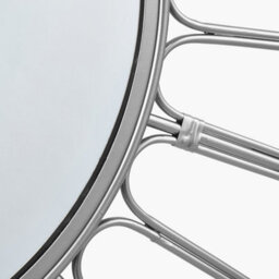 Pacific Lifestyle Silver Metal Cane Design  Round Wall Mirror - thumbnail 6