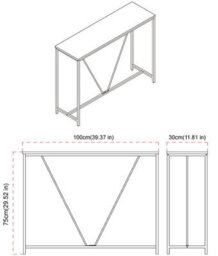Urbn-Living Urbnliving 100Cm Width Oak Wooden Console Table Living Room Slim Display Shelf Hallway Entryway Furniture - thumbnail 5