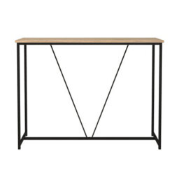 Urbn-Living Urbnliving 100Cm Width Oak Wooden Console Table Living Room Slim Display Shelf Hallway Entryway Furniture - thumbnail 1