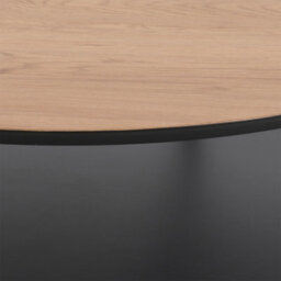 Furniture To Go Goldington Round Coffee Table With Oak Top & Black Legs - thumbnail 5