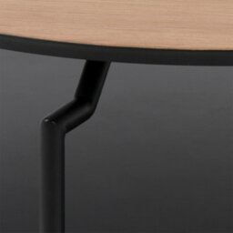 Furniture To Go Goldington Round Coffee Table With Oak Top & Black Legs - thumbnail 6