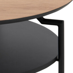 Furniture To Go Goldington Round Coffee Table With Oak Top & Black Legs - thumbnail 7