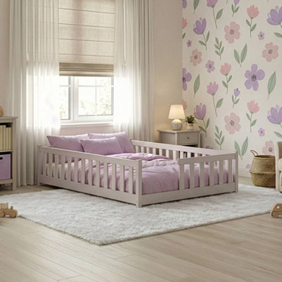Arte Ivy Cashmere 120 X 200Cm European Small Double Low Bed - Foam/bonnell Mattress Included - image 1