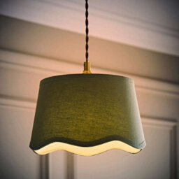Valuelights Mabel Small Sage Scallop Edge Linen Lamp Shade And Bulb (D)25Cm - thumbnail 3
