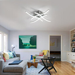 Pheashine Sleek Led Ceiling Light Silver Four-Pronged Stepless Dimming 45X45X8Cm - thumbnail 6