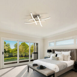 Pheashine Sleek Led Ceiling Light Silver Four-Pronged Stepless Dimming 45X45X8Cm - thumbnail 7