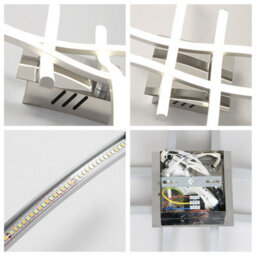 Pheashine Sleek Led Ceiling Light Silver Four-Pronged Stepless Dimming 45X45X8Cm - thumbnail 4