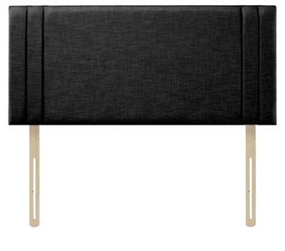"Slumbre Rio Turin Linen 4Ft Small Double 20"" Headboard - Black"