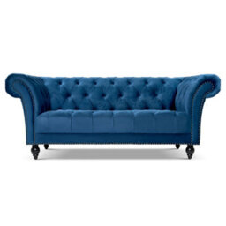 Bravich Cambridge Chesterfield 3 Seater Sofa - Velvet Blue