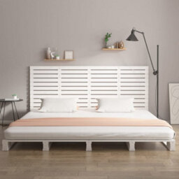 Berkfield Wall Headboard White 166X3X91.5 Cm Solid Wood Pine - thumbnail 3