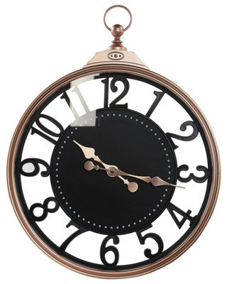 Wyld And Coco 52Cm Black Copper Wall Clock With Arabic Numerals - Retro Modern Home Decor - image 1