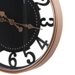 Wyld And Coco 52Cm Black Copper Wall Clock With Arabic Numerals - Retro Modern Home Decor - thumbnail 5