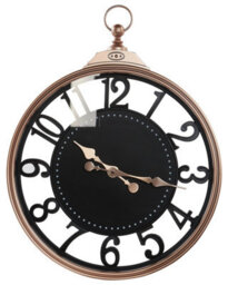 Wyld And Coco 52Cm Black Copper Wall Clock With Arabic Numerals - Retro Modern Home Decor - thumbnail 1