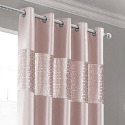 Intimates Vera Faux Silk Crushed Velvet Ready Made Eyelet Curtains - Navy - thumbnail 2