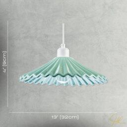 Happy Homewares Emerald Green Nova Gloss Ceramic Pendant Light Shade With Rippled Body - thumbnail 7