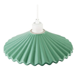 Happy Homewares Emerald Green Nova Gloss Ceramic Pendant Light Shade With Rippled Body - thumbnail 3